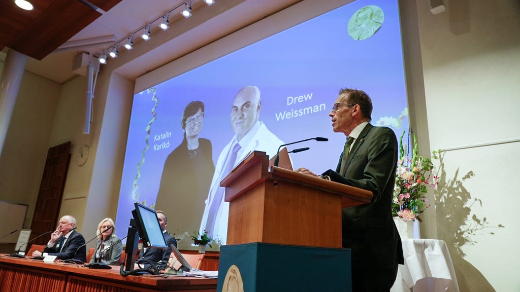 Nobel Prize in Medicine to Carrico and Weissmann for mRNA vaccines Nobel Prize in Medicine to Carrico and Weissmann for mRNA vaccines
